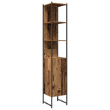 Bathroom Furniture Set with Door 4 pcs Brown 33 x 33 x 185.5 cm 3334409