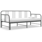 ZNTS Pull-out Sofa Bed Frame without Mattress Grey Metal 90x200 cm 324754