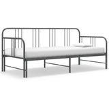 ZNTS Pull-out Sofa Bed Frame without Mattress Grey Metal 90x200 cm 324754