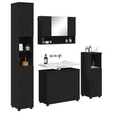 Bathroom Furniture Set 4 pcs Black Engineered Wood and Metal 3393044