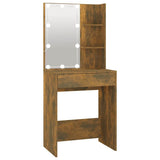 Dressing Table with LED Smoked Oak 60x40x140 cm 820442