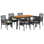 Garden Dining Set 7 pcs Black Poly rattan 3334904