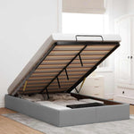 Ottoman Bed Frame without Mattress Light Grey Double Fabric 3310919