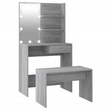 Dressing Table Set with LED Grey Sonoma Engineered Wood 3114113