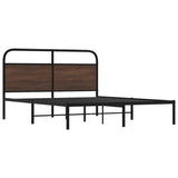 Bed Frame Without Mattress 150x200 cm King Size Brown Oak Engineered Wood 4100309