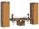 Bathroom Furniture Set 5 pcs Smoked Oak 33 x 34.5 x 160 cm 3406008