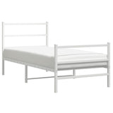 Metal Bed Frame without Mattress with Footboard White 90x190cm 355424