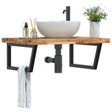 Basin Shelf Wall Mounted Steel and Solid Wood Acacia 3302939