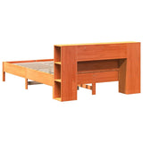 Bookcase Bed without Mattress Wax Brown 140x190 cm Solid Wood Pine 3322839