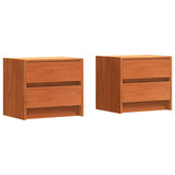 Bedside Tables 2 pcs Wax Brown 40 x 30.5 x 35.5 cm Pine Wood 863950