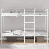 Bunk Bed without Mattress White 107x203 cm Steel 42000332