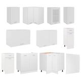 Kitchen Cabinet Set White Engineered wood, Glass Large 3067665