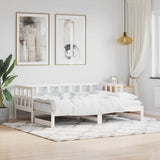 Daybed with Trundle without Mattress White 90x190 cm Single Solid Wood 836211