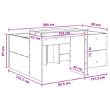 Kids'High Bed Frame with Desk White 80 x 200 cm 3422643