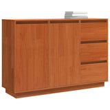 Sideboard Brown Oak 111 x 34 x 75 cm Solid Pine Wood 869877