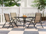 Five-Piece Steel Frame Patio Set - Khaki/Black T3398P328489