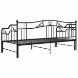 Pull-out Sofa Bed Frame without Mattress Black Metal 90x200 cm 324764