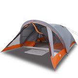 Camping Tent Cabin 4-Person Grey and Orange Waterproof 94715