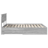 Bed Frame with Drawer Grey Sonoma 135 x 190 cm Engineered Wood 3410909