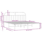 Metal Bed Frame without Mattress with Headboard Black 180x200cm 353639