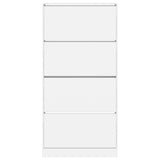 ZNTS Shoe Cabinet with 4 Flip-Drawers White 80x21x163.5 cm 3214364