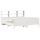 Bookcase Bed without Mattress White 180x200 cm Super King Solid Wood Pine 3323096