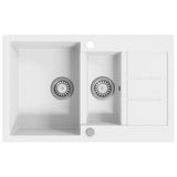 144859 Granite Kitchen Sink Double Basins White