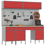 Work Cabinet Set with Drawer with Storage Manual 10 pcs Red 3321475