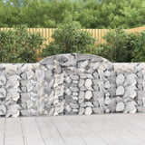 Arched Gabion Baskets 7 pcs 300x30x100/120 cm Galvanised Iron 3146526