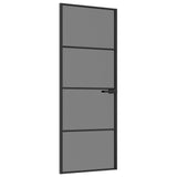 Interior Door 76 x 201.5 cm Tempered Glass and Aluminium 42054101