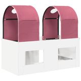Bed with Tunnel 4 pcs White and Pink Engineered Wood 3423488