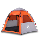 Camping Tent Cabin 4-Person Grey and Orange Quick Release 4005334