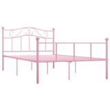 Bed Frame without Mattress Pink Metal 120x200 cm 284539
