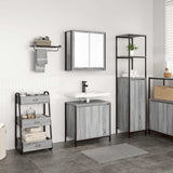 2 Piece Bathroom Furniture Set Grey Sonoma Engineered Wood 3328392