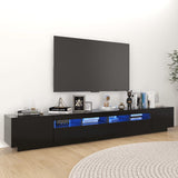 TV Cabinet with LED Lights Black 260x35x40 cm 3081916