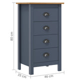 Sideboard Hill Grey 46x35x80 cm Solid Pine Wood 288913
