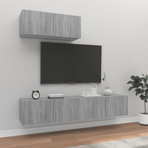 3 Piece TV Cabinet Set Grey Sonoma Engineered Wood 3114476