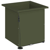 Garden Planter with LED 2 pcs Olive Green 40 x 40 x 40 cm Steel 8008133