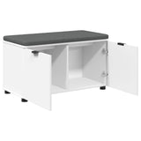 Hall Bench White 80 x 38 x 46 cm Engineered Wood and Fabric 891480