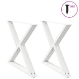 Dining Table Legs 2 pcs White 90x cm Steel 4012733
