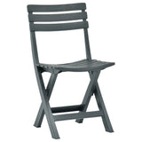 Garden Chair Set of 2 Green Plastic Standard Collapsible 48789