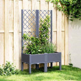 Garden Planter with Trellis Blue Grey 80x40x142 cm PP 367921