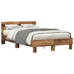 Bed Frame with Headboard Old wood 120 x 200 cm Engineered wood 3333948