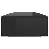 244139 TV Stand/Monitor Riser Glass Black 100x30x13 cm