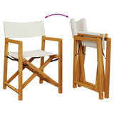 8 Piece Folding Garden Chairs Cream White Fabric 3208918