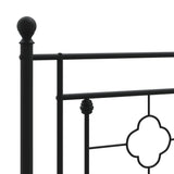 Metal Bed Frame without Mattress with Headboard Black 90x200cm 374332
