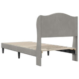 Bed Frame with Headboard Light Grey 90 x 190 cm Velvet 42027947