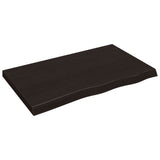 Table Top Dark Brown 100x60x cm Treated Solid Wood Oak 3156433
