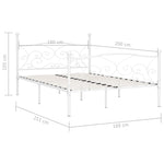ZNTS Bed Frame without Mattress with Slatted Base White Metal 160x200 cm 284451