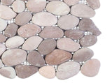 Pebble Tiles Beige and Pale Pink 30 x 30 cm River Pebble 42033531